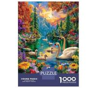 Swan Puzzles 1000 Piece. Impossible Puzzles Challenge Toy for Adults& Kids Age 14 Years Up 38x26cm/1000pcs