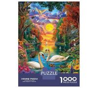 Swan Puzzles 1000 Piece. Impossible Puzzles Challenge Toy for Adults& Kids Age 14 Years Up 70x50cm/1000pcs