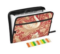 Swan Red Gold File Organizer Expanding Folder 13 Pockets A4 Letter Size with Zipper Closure for Expanding Hanging File Folder