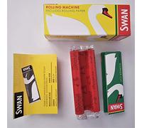 Swan Regular Size Cigarettes Rolling Machine + Green Regular Size Cigarette Rolling Paper, 250 g