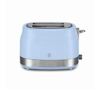 Swan ST19028BLU Retro 2 Slice Toaster with 6 Browning Levels for Toast, Bagels, Breakfast Muffins, Defrost/Reheat/Cancel, Hidden Cord Storage, Non-Slip Feet, 930W, Blue