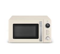 Swan Retro 20L Digital Microwave, 5 Power Levels, 12 Auto Cook Pre-sets, Defrost by Weight or Time, LED Display, 800W, Cream, SM4425CRM
