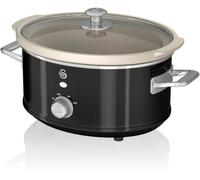 Swan Retro 3.5 Litre Slow Cooker, 3 Temperature Settings, Keep Warm Function, Re