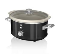 Swan Retro 3.5 Litre Slow Cooker, 3 Temperature Settings, Keep Warm Function, Removable Ceramic Inner Pot, 200W, Black, SF17021BN