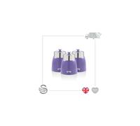 Swan Retro 3 Piece Canister Set Chrome Airtight Lid Lock Stainless Steel Storage