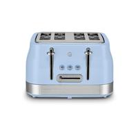 Swan Retro 4 Slice Toaster, 7 Browning Levels, Blue, ST19029BLU
