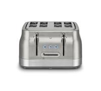 Swan ST19029SS Retro 4 Slice Toaster with 7 Browning Levels, Removable Crumb Trays, Defrost, Reheat and Cancel Functions, Hidden Cord Storage, Non-Slip Feet, 1860W, Stainless Steel