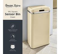 Swan SWKA4500CN Retro Square Cream Sensor Bin - 45 Litre