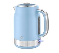 Swan Retro Blue Jug Kettle: Fast Boil, 1.7L, Limescale Filter, Easy Pour, 3KW