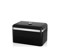 Swan SWKA1010BN Bread Bin, Metal, Black (Retro)