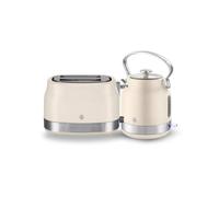 Swan Retro Kitchen Set, 1.7L Rapid Boil Traditional Kettle and 2 Slice Toaster, Non-Slip Feet, Cream, SK14631C & ST19028C