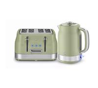 Swan Retro Kitchen Set, 1.7L Rapid Boil Jug Kettle with 360 Degree Base and 4 Slice Toaster with 7 Browning Levels, 1860W, Green, SK19025GRN & ST19029GRN