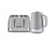 Swan Retro Kitchen Set, 1.7L Rapid Boil Jug Kettle with 360 Degree Base and 4 Slice Toaster with 7 Browning Levels, 1860W, Grey, SK19025GRY & ST19029GRY