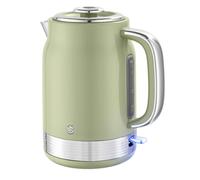 Swan Retro Cordless Electric Kettle 1.7L Green Fast Boil 360 Base Boil Dry Safe