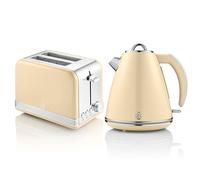 Swan Retro Cream Kettle and 2 Slice Toaster Set