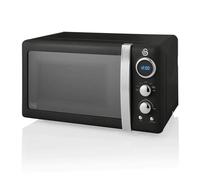800W Digital Microwave Swan Black One Size