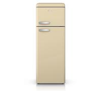 Swan Retro Free Standing Top Mounted 70/30 Split Fridge Freezer, 3 Adjustable Shelves, Fast Freeze, Cream, SR11010CNE
