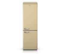 SWAN SR11020CNE Retro 70/30 Fridge Freezer with 4 Glass Shelves, 3 Freezer Drawers, Salad Crisper, Chrome Wine Rack, Energy Class E, Cream