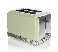 SWAN Retro Green 2 Slice Toaster with Defost/Reheat/Cancle Functions ST19010GN