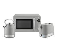 Swan Retro Grey Kitchen Set with Rapid Boil Kettle Toaster Microwave