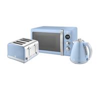 1.5L Kettle, 4 Slice Toaster & 800W Microwave Triple Pack Swan Blue One Size