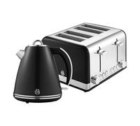 Swan Retro Kitchen Set, 1.5L Fast Boil Kettle & 4 Slice Toaster in Black