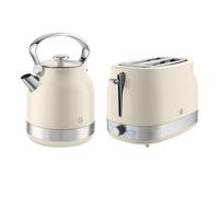 Swan Retro Kitchen Set, 1.7L Rapid Boil Traditional Kettle and 2 Slice Toaster, Non-Slip Feet, Cream, SK14631C & ST19028C, EEJB352
