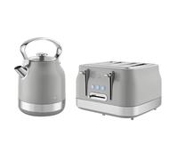 Swan Retro Kitchen Set, 1.7L Kettle and 4 Slice Toaster, Grey EEJB393