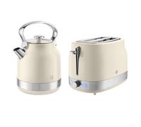 Swan Retro Kitchen Set, 1.7L Rapid Boil Traditional Kettle and 2 Slice Toaster, Non-Slip Feet, Cream, SK14631C & ST19028C