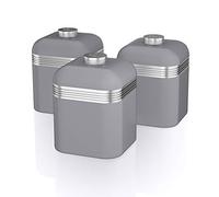 Swan Grey Retro Set Of 3 Canisters