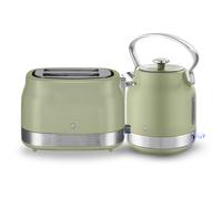 Swan Retro Kitchen Set, 1.7L Kettle and 2 Slice Toaster, Grey EEJB351
