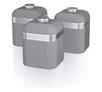 Swan Grey Retro Set Of 3 Canisters