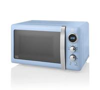 Swan Retro Digital Microwaven 800W - Blue | TJ Hughes