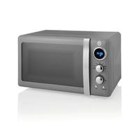 Swan Retro LED Digital Microwave Grey 20L 800W 6 Power Levels Including Def