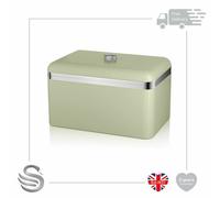 Swan Retro Metal Bread Bin 18L Kitchen Storage Capacity Stainless Steel Chrome