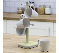 Swan SWKA1030GN Retro 6 Cup Mug Tree, Weighted Base, Green