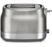Swan Retro Revive 2 Slice Toaster, Hidden Cord Storage, Vintage, Variable Width Slots, 930W, Stainless Steel - ST19028SS