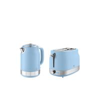Swan Retro Revive, Kettle and 2 Slice Toaster Twin Pack Blue EEJB370