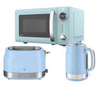 Swan Retro Revive 3-Piece Set - 1.7L Kettle, 2-Slice Toaster, 20L Microwave