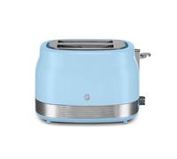 Swan ST19028BLU Retro 2 Slice Toaster with 6 Browning Levels for Toast, Bagels, Breakfast Muffins, Defrost/Reheat/Cancel, Hidden Cord Storage, Non-Slip Feet, 930W, Blue