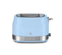 Swan Retro Revive Blue 2 Slice Toaster Chrome Accents ST19028BLU