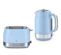 Swan Retro Revive Blue Jug Kettle & 2 Slice Toaster Kitchen Set