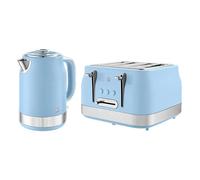 Swan Retro Revive Blue Jug Kettle & 4 Slot Toaster Set