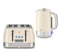 Swan Retro Revive Chantilly Cream Jug Kettle & 4 Slice Toaster Set