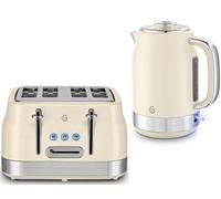 Swan Retro Revive Chantilly Cream Jug Kettle & 4 Slice Toaster Set