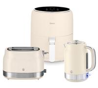 Swan Retro Revive Cream Kettle Toaster & 4.5L Digital Air Fryer Kitchen Bundle