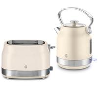 Swan Retro Revive Cream Traditional StoveTop Design Kettle & 2 Slice Toaster Set
