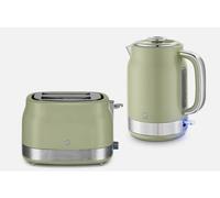 Swan Retro Revive Green Jug Kettle & 2 Slice Toaster Matching Kitchen Set