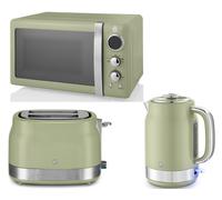 Swan Retro Revive Green Jug Kettle 2 Slice Toaster & 800W 20L Microwave Set