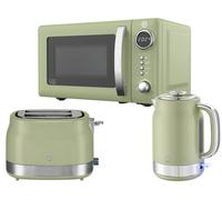 Swan Retro Revive Green Jug Kettle 2 Slice Toaster & 800W Microwave Kitchen Set
